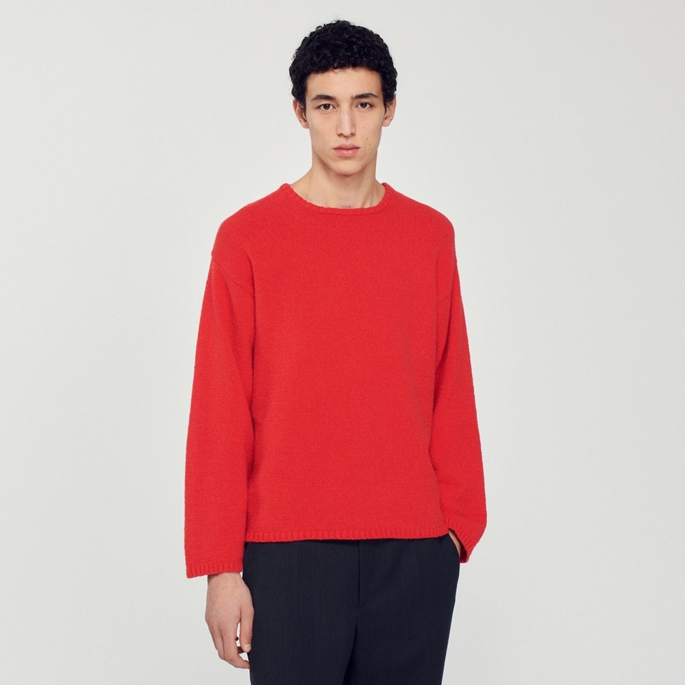Sandro Men Boucle Knit Sweater Size Small